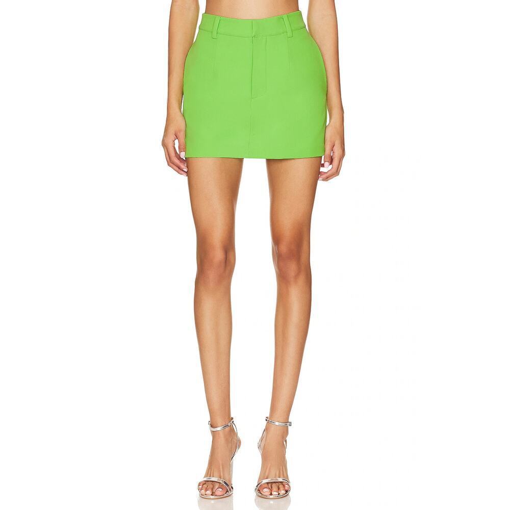 Camila Coelho Elias High Waisted Mini Skort Neon Green Women's Size Small